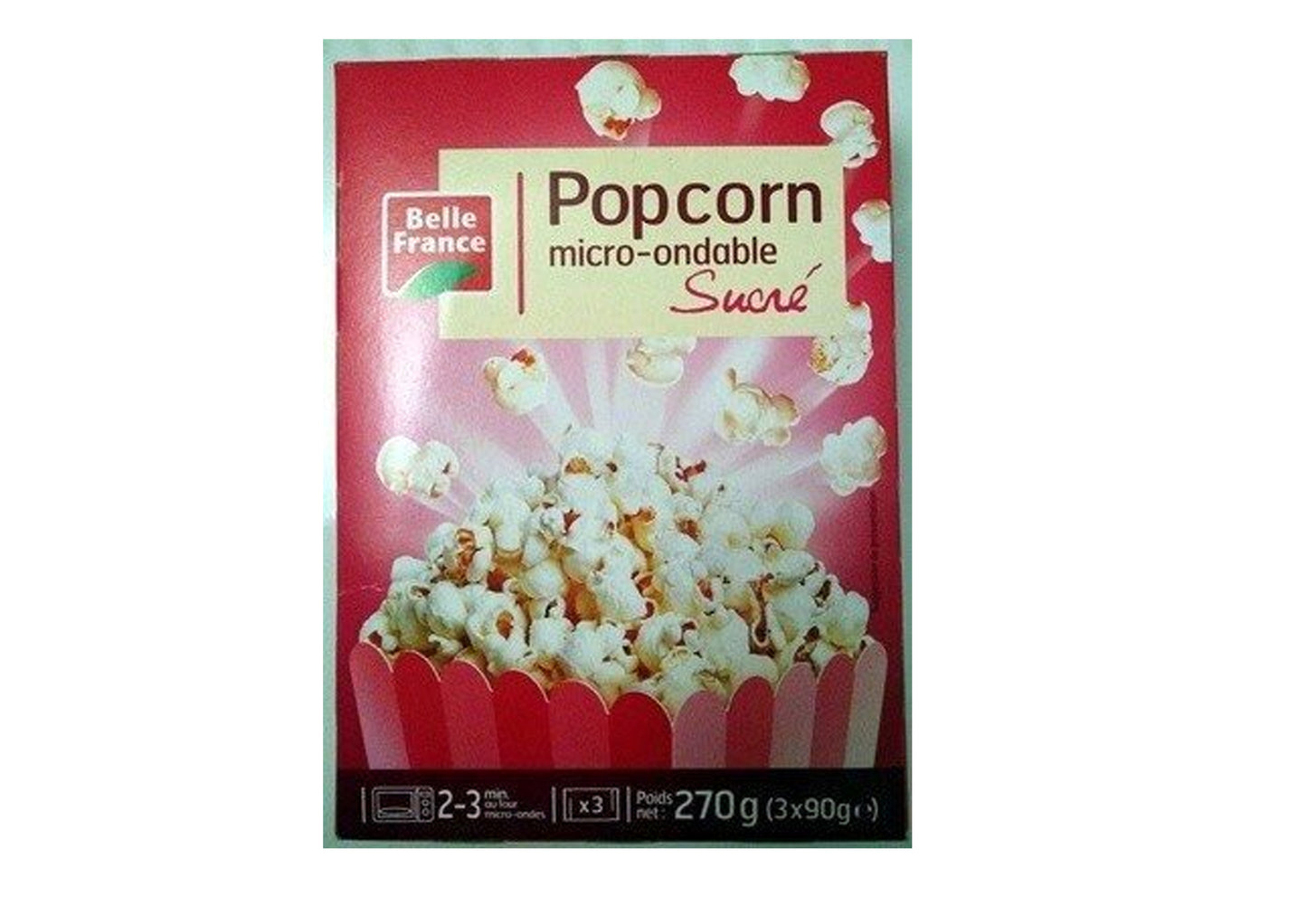 Popcorn micro-ondable sucré - Belle France - 270 g